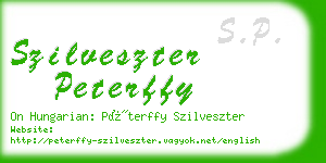 szilveszter peterffy business card